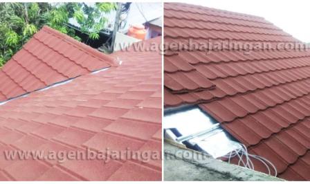 'Hasil Genteng Sakura Roof Terpasang'.